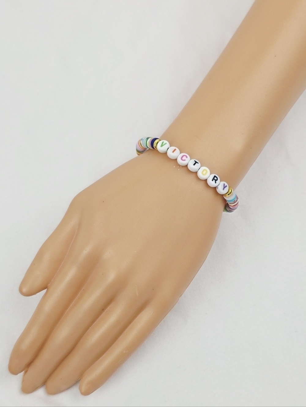 Handmade Clay Bead Multi Color Victory Bracelet